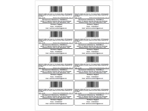 Product Barcode label for All PoS System Worldwide A4-8